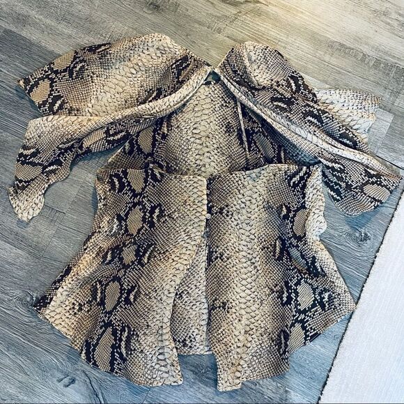 Zara python Cape Sleeve Blouse - Picture 12 of 16